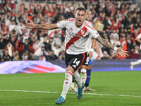 Leandro Gonzalez Pires of River Plate celebrates his goal in a Liga Profesional de Futbol match between River Plate and Atletico Tucuman at...