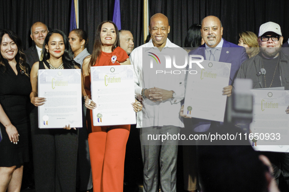 New York City Mayor Eric Adams participates in the CITATION Award Ceremony, the highest recognition of outstanding Hispanic achievement in N...