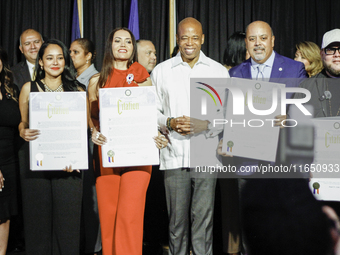 New York City Mayor Eric Adams participates in the CITATION Award Ceremony, the highest recognition of outstanding Hispanic achievement in N...