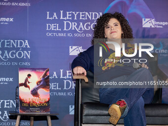 Lucero Mijares speaks during a press conference to promote the animated film 'La Leyenda del Dragon' at Cinemex Artz Pedregal in Mexico City...