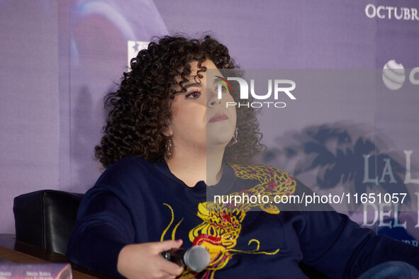 Lucero Mijares speaks during a press conference to promote the animated film 'La Leyenda del Dragon' at Cinemex Artz Pedregal in Mexico City...