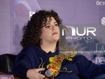 Lucero Mijares speaks during a press conference to promote the animated film 'La Leyenda del Dragon' at Cinemex Artz Pedregal in Mexico City...