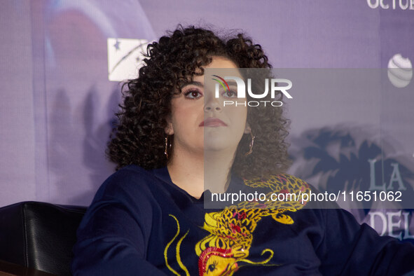 Lucero Mijares speaks during a press conference to promote the animated film 'La Leyenda del Dragon' at Cinemex Artz Pedregal in Mexico City...