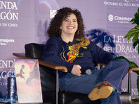 Lucero Mijares speaks during a press conference to promote the animated film 'La Leyenda del Dragon' at Cinemex Artz Pedregal in Mexico City...