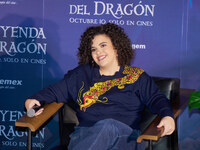 Lucero Mijares speaks during a press conference to promote the animated film 'La Leyenda del Dragon' at Cinemex Artz Pedregal in Mexico City...