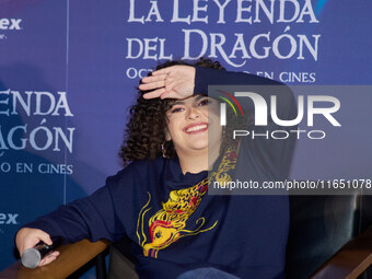 Lucero Mijares speaks during a press conference to promote the animated film 'La Leyenda del Dragon' at Cinemex Artz Pedregal in Mexico City...