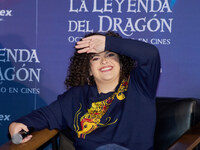 Lucero Mijares speaks during a press conference to promote the animated film 'La Leyenda del Dragon' at Cinemex Artz Pedregal in Mexico City...