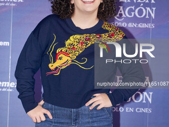 Lucero Mijares poses for photos during a press conference to promote the animated film 'La Leyenda del Dragon' at Cinemex Artz Pedregal in M...