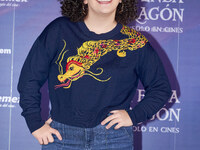 Lucero Mijares poses for photos during a press conference to promote the animated film 'La Leyenda del Dragon' at Cinemex Artz Pedregal in M...