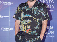 Miguel Burra poses for photos during a press conference to promote the animated film 'La Leyenda del Dragon' at Cinemex Artz Pedregal in Mex...