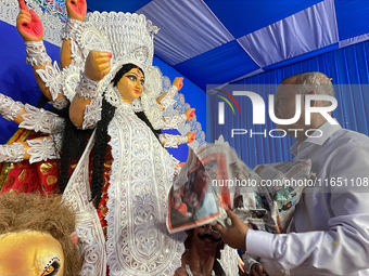 Durga Puja Pandals and idols are pictured during the Hindu Religious Festival 'Durga Puja' in Siliguri, India, on October 9, 2024. (