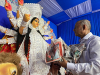 Durga Puja Pandals and idols are pictured during the Hindu Religious Festival 'Durga Puja' in Siliguri, India, on October 9, 2024. (