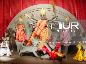 Durga Puja Pandals and idols are pictured during the Hindu Religious Festival 'Durga Puja' in Siliguri, India, on October 9, 2024. (