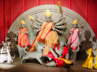 Durga Puja Pandals and idols are pictured during the Hindu Religious Festival 'Durga Puja' in Siliguri, India, on October 9, 2024. (