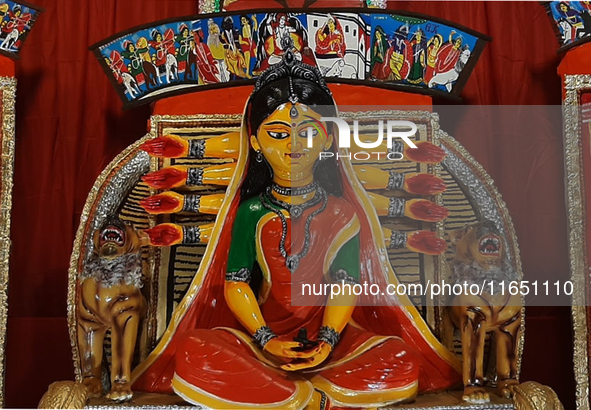 Durga Puja Pandals and idols are pictured during the Hindu Religious Festival 'Durga Puja' in Siliguri, India, on October 9, 2024. 