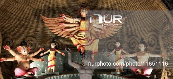 Durga Puja Pandals and idols are pictured during the Hindu Religious Festival 'Durga Puja' in Siliguri, India, on October 9, 2024. 