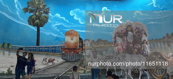 Durga Puja Pandals and idols are pictured during the Hindu Religious Festival 'Durga Puja' in Siliguri, India, on October 9, 2024. 