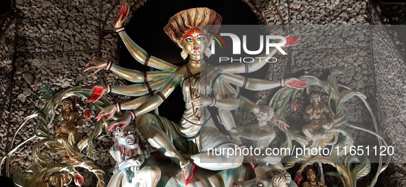 Durga Puja Pandals and idols are pictured during the Hindu Religious Festival 'Durga Puja' in Siliguri, India, on October 9, 2024. 