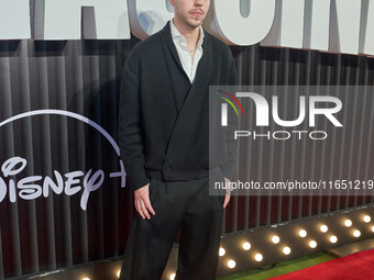 Andres Delgado attends the red carpet of the 'La Maquina' film premiere by Disney Plus at Teatro Telcel in Mexico City, Mexico, on October 8...