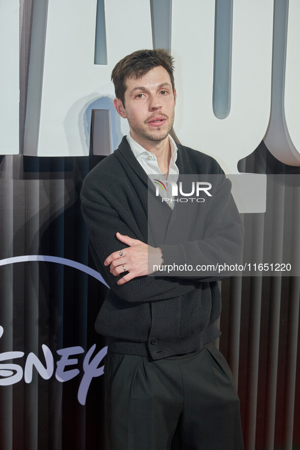 Andres Delgado attends the red carpet of the 'La Maquina' film premiere by Disney Plus at Teatro Telcel in Mexico City, Mexico, on October 8...