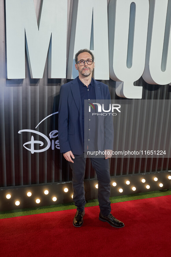 Gabriel Epstein attends the red carpet of the 'La Maquina' film premiere by Disney Plus at Teatro Telcel in Mexico City, Mexico, on October...