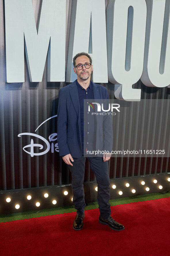 Gabriel Epstein attends the red carpet of the 'La Maquina' film premiere by Disney Plus at Teatro Telcel in Mexico City, Mexico, on October...