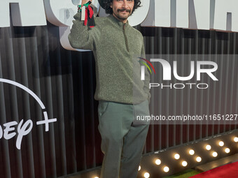 Raul Briones attends the red carpet of the 'La Maquina' film premiere by Disney Plus at Teatro Telcel in Mexico City, Mexico, on October 8,...