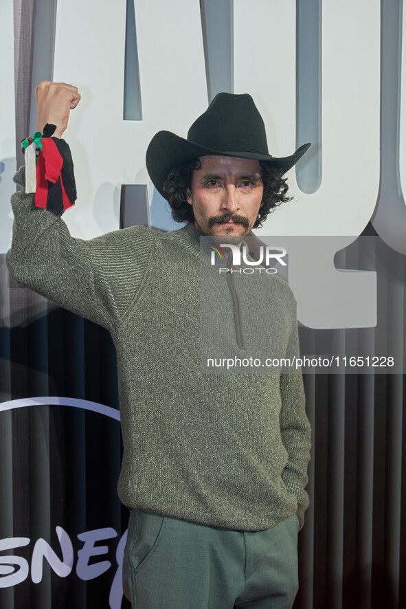 Raul Briones attends the red carpet of the 'La Maquina' film premiere by Disney Plus at Teatro Telcel in Mexico City, Mexico, on October 8,...