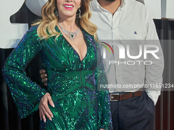 Lucia Mendez and Pedro Antonio Torres attend the red carpet of the 'La Maquina' film premiere by Disney Plus at Teatro Telcel in Mexico City...