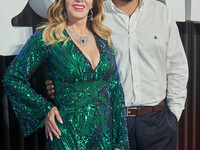 Lucia Mendez and Pedro Antonio Torres attend the red carpet of the 'La Maquina' film premiere by Disney Plus at Teatro Telcel in Mexico City...