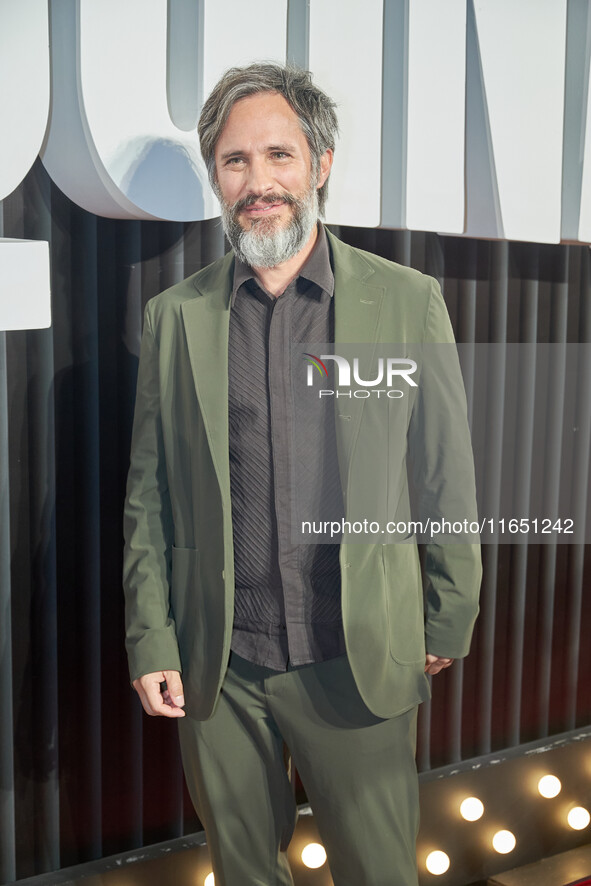 Gael Garcia attends the red carpet of the 'La Maquina' film premiere by Disney Plus at Teatro Telcel in Mexico City, Mexico, on October 8, 2...