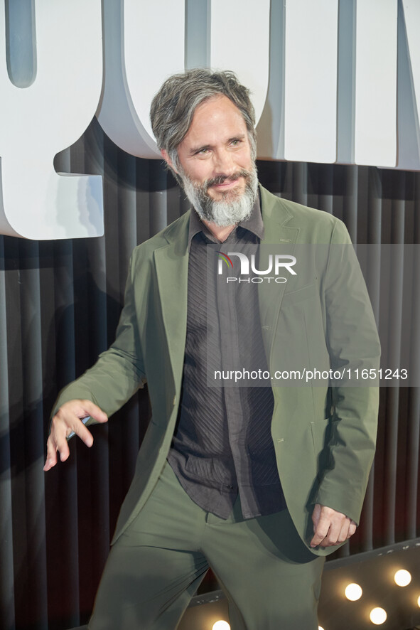 Gael Garcia attends the red carpet of the 'La Maquina' film premiere by Disney Plus at Teatro Telcel in Mexico City, Mexico, on October 8, 2...