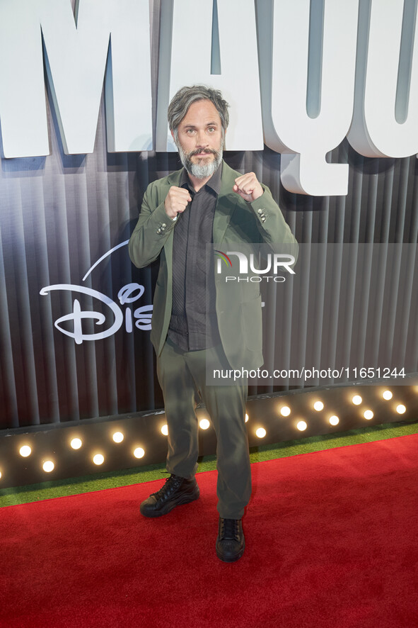 Gael Garcia attends the red carpet of the 'La Maquina' film premiere by Disney Plus at Teatro Telcel in Mexico City, Mexico, on October 8, 2...