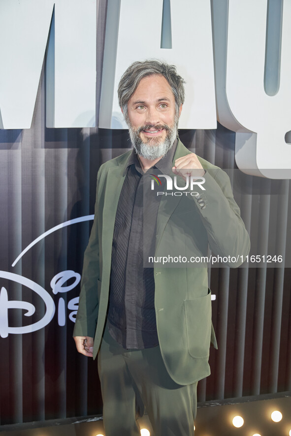 Gael Garcia attends the red carpet of the 'La Maquina' film premiere by Disney Plus at Teatro Telcel in Mexico City, Mexico, on October 8, 2...