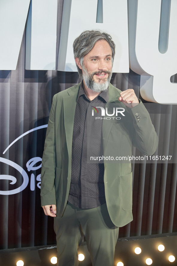 Gael Garcia attends the red carpet of the 'La Maquina' film premiere by Disney Plus at Teatro Telcel in Mexico City, Mexico, on October 8, 2...