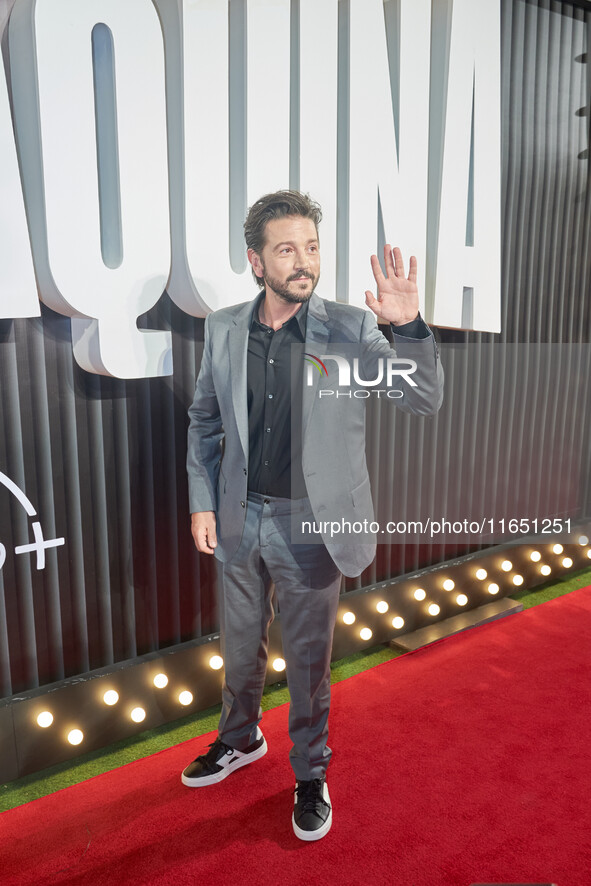 Diego Luna attends the red carpet of the 'La Maquina' by Disney Plus film premiere at Teatro Telcel in Mexico City, Mexico, on October 8, 20...