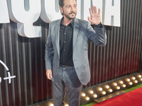 Diego Luna attends the red carpet of the 'La Maquina' by Disney Plus film premiere at Teatro Telcel in Mexico City, Mexico, on October 8, 20...