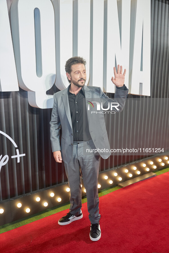 Diego Luna attends the red carpet of the 'La Maquina' by Disney Plus film premiere at Teatro Telcel in Mexico City, Mexico, on October 8, 20...