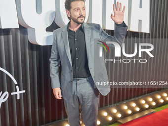 Diego Luna attends the red carpet of the 'La Maquina' by Disney Plus film premiere at Teatro Telcel in Mexico City, Mexico, on October 8, 20...