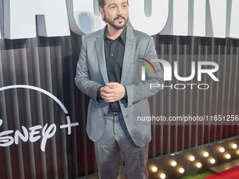 Diego Luna attends the red carpet of the 'La Maquina' by Disney Plus film premiere at Teatro Telcel in Mexico City, Mexico, on October 8, 20...