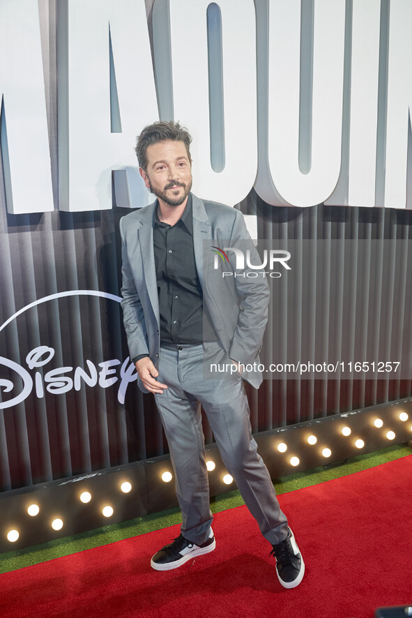 Diego Luna attends the red carpet of the 'La Maquina' by Disney Plus film premiere at Teatro Telcel in Mexico City, Mexico, on October 8, 20...