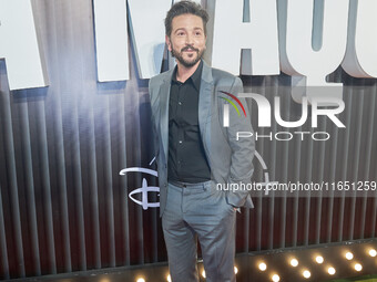 Diego Luna attends the red carpet of the 'La Maquina' by Disney Plus film premiere at Teatro Telcel in Mexico City, Mexico, on October 8, 20...