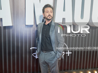 Diego Luna attends the red carpet of the 'La Maquina' by Disney Plus film premiere at Teatro Telcel in Mexico City, Mexico, on October 8, 20...