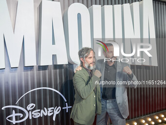 Diego Luna and Gael Garcia attend the red carpet of the 'La Maquina' film premiere by Disney Plus at Teatro Telcel in Mexico City, Mexico, o...