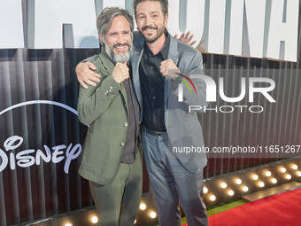 Diego Luna and Gael Garcia attend the red carpet of the 'La Maquina' film premiere by Disney Plus at Teatro Telcel in Mexico City, Mexico, o...