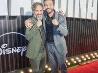 Diego Luna and Gael Garcia attend the red carpet of the 'La Maquina' film premiere by Disney Plus at Teatro Telcel in Mexico City, Mexico, o...