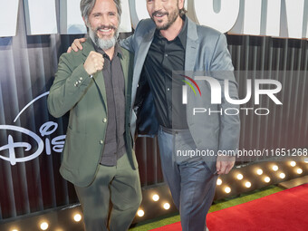 Diego Luna and Gael Garcia attend the red carpet of the 'La Maquina' film premiere by Disney Plus at Teatro Telcel in Mexico City, Mexico, o...