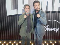 Diego Luna and Gael Garcia attend the red carpet of the 'La Maquina' film premiere by Disney Plus at Teatro Telcel in Mexico City, Mexico, o...