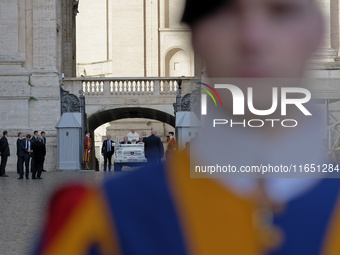 Pope Francis leads the weekly general audience in Saint Peter's Square in Vatican City on October 9, 2024. (