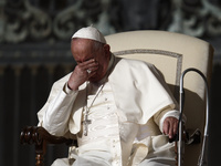 Pope Francis holds his weekly general audience in St. Peter's Square, at the Vatican, on October 9, 2024. (